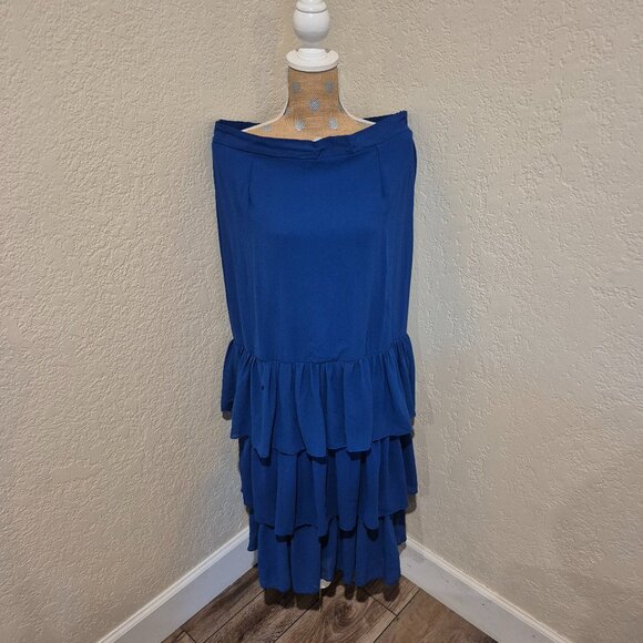 Electric Blue Chiffon Skirt - Picture 1 of 4